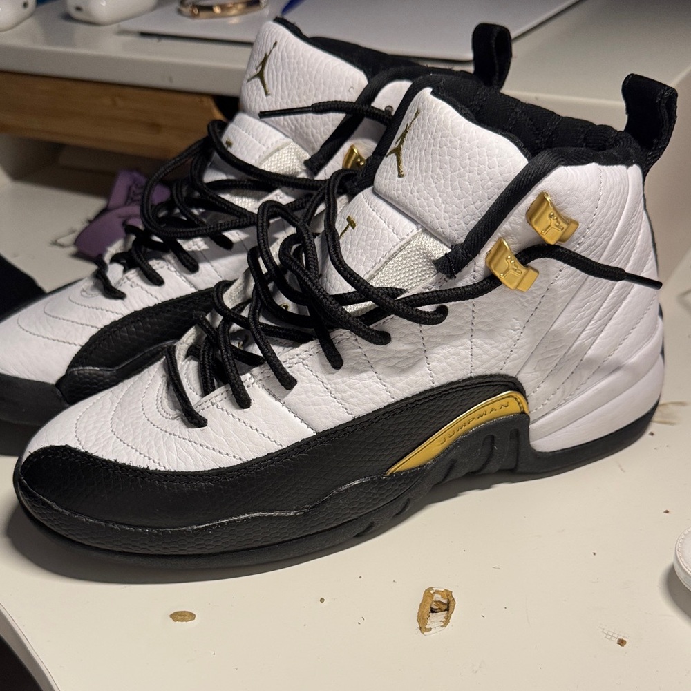 Jordan Kids Sneakers in Black, White, and Gold